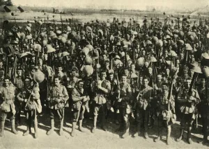 Australian soldiers on the Western Front, First World War, 1917, (c1920). Creator: Unknown Australian soldiers on the Western Front, First World War, 1917, (c1920). Creator: Unknown