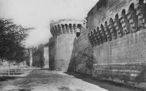 French Fortification Prints: Avignon. - The Ramparts (XIVe), c1925