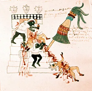 Aztec Temple Sacrifice Print