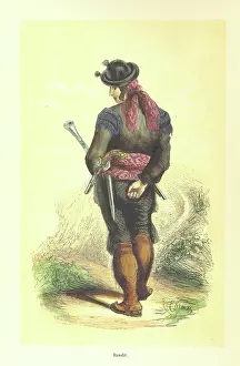 Spanish Traditional Clothing Prints: Bandit, 1848. Creator: Clerman