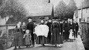 Peoples Of All Nations Book Prints: A baptismal procession, Black Forest, Germany, 1922. Artist: Georg Haeckel