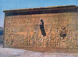 20th Century Print of Bas-relief Cleopatra and Caesarion at Dendara Temple