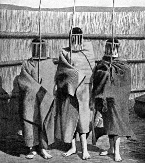 Basuto girl brides during a period of initiation into the adult tribal society, Lesotho Basuto girl brides during a period of initiation into the adult tribal society, Lesotho