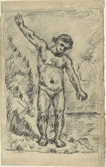 Paul Cezanne, Bather With Outstretched Arms Print, 1874/77