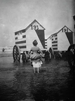 Bathing Machines Print, Ostend c1910-1915