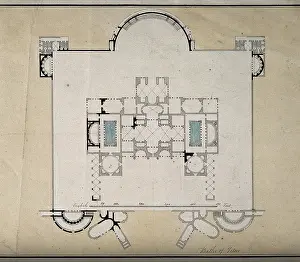 Ancient Roman Baths Prints: Baths of Titus, Rome: floor plan. Creator: Unknown