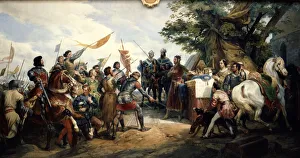Battle of Bouvines, 27 July 1214 (1827). Artist: Horace Vernet Battle of Bouvines, 27 July 1214 (1827). Artist: Horace Vernet