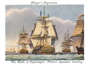 Royal Navy Sailing Ships Prints: The Battle of Copenhagen; Nelsons Squadron attacking, 1936. Creator: Unknown