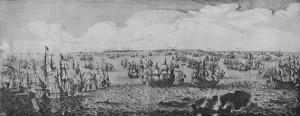 Battle in the Downs, c1639. Artist: Abraham de Verwer Battle in the Downs, c1639. Artist: Abraham de Verwer