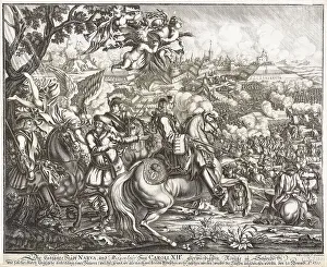 The Battle of Narva on 19 November 1700. Artist: Swidde, Willem (1660-1697) The Battle of Narva on 19 November 1700. Artist: Swidde, Willem (1660-1697)