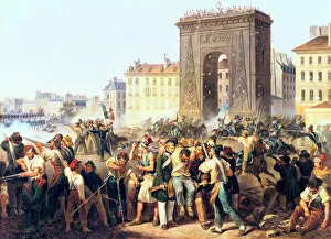 Images Dated 4th August 2005: Battle at the Porte St Denis, 28th July, 1830, Paris. Artist: Hippolyte Lecomte