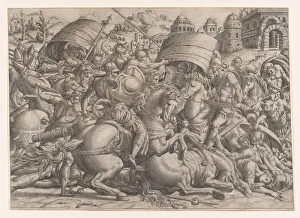 Battle Before Troy, 1535-55. Creator: Jean Mignon Battle Before Troy, 1535-55. Creator: Jean Mignon