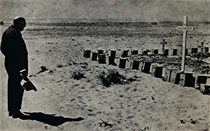 At a Battlefield Cemetery in Egypt, 1942, (1945). Creator: Unknown At a Battlefield Cemetery in Egypt, 1942, (1945). Creator: Unknown