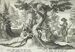Metamorphosis In Art History Prints: Battus Changed into a Stone, published 1590. Creator: Hendrik Goltzius
