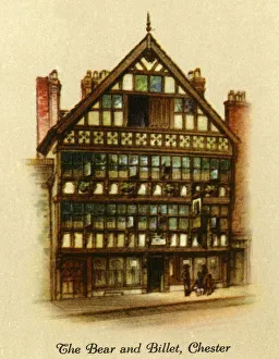 Prints of The Bear and Billet, Chester, 1936. The Bear and Billet, 17th-century Grade I listed timber-framed town house, built in 1664 for the Earls of Shrewsbury in Chester Chester Prints: The Bear and Billet, Chester Print, 1936