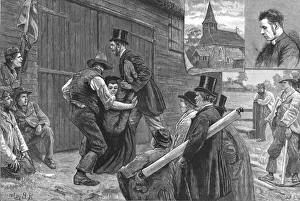 Beating The Bounds Tradition Prints: Beating the Bounderies; Bumping the Vicar against a Barn Door