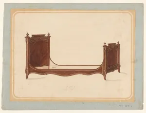 Decorative Arts Heritage Prints: Bed, c.1835-c.1935. Creator: Anon