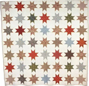 Bedcover (Feather-Edged Star Quilt), United States, 1845. Creator: Annie Maria Henkle Bedcover (Feather-Edged Star Quilt), United States, 1845. Creator: Annie Maria Henkle