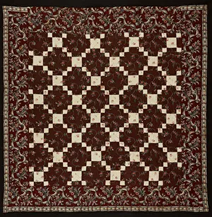 Bedcover (Nine Patch Quilt), United States, 1800/20. Creator: Unknown Bedcover (Nine Patch Quilt), United States, 1800/20. Creator: Unknown