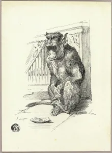 Art Institute Of Chicago Prints: Begging Monkey, n.d. Creator: Auguste-Andre Lancon