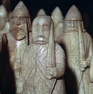 Beserks Biting their Shields - The Lewis Chessmen, (Norwegian?), c1150-c1200 Beserks Biting their Shields - The Lewis Chessmen, (Norwegian?), c1150-c1200
