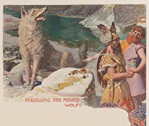 Binding of Fenris. From Valhalla: Gods of the Teutons, c. 1905 Binding of Fenris. From Valhalla: Gods of the Teutons, c. 1905