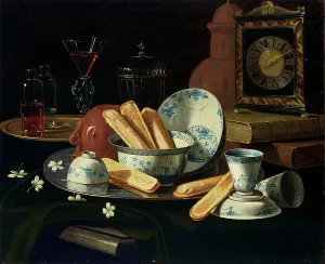 Early 18th Century Still Life Print - Biscuits and Pot