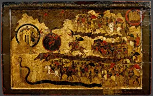 Blessed Be the Host of the King of Heaven, 16th century. Artist: Russian icon Blessed Be the Host of the King of Heaven, 16th century. Artist: Russian icon