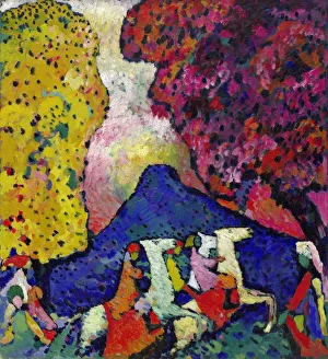 Wassily Kandinsky Painting Prints: Blue Mountain, 1908-1909