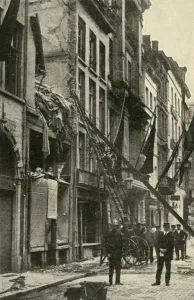 Bomb damage in Antwerp, Belgium, First World War, 1914, (c1920). Creator: Unknown Bomb damage in Antwerp, Belgium, First World War, 1914, (c1920). Creator: Unknown