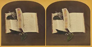 Book Opened at Two Spots, Print, 1870-1880