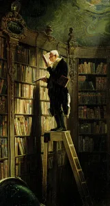Prints of The Bookworm, 1850. Found in the collection of Museum Georg Schafer, Schweinfurt Carl Spitzweg Prints: The Bookworm, 1850 Print. Museum Georg Schafer Collection