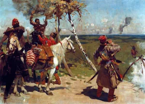 On the border guard of Muscovy. Artist: Ivanov, Sergei Vasilyevich (1864-1910) On the border guard of Muscovy. Artist: Ivanov, Sergei Vasilyevich (1864-1910)