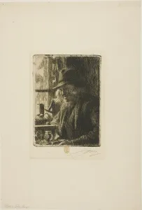 Scandinavian Male Portraits Prints: Bosl Anders, Clockmaker at Mora, 1907. Creator: Anders Leonard Zorn