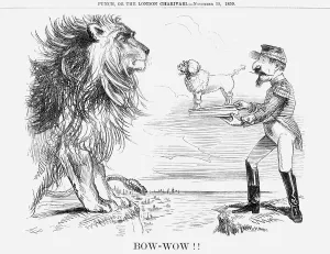 Print of Bow-Wow!!, 1859, a satirical engraving