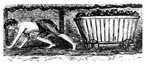 Boy putter drawing a truck containing coal along a 24 inch high seam, Halifax, Yorkshire, 1848 Boy putter drawing a truck containing coal along a 24 inch high seam, Halifax, Yorkshire, 1848