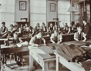 Boys tailoring class at Highbury Truant School, London, 1908 Boys tailoring class at Highbury Truant School, London, 1908