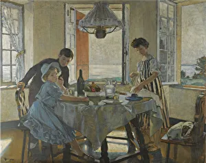 Family Breakfast Scene Prints: Breakfast