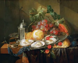 Fine Art Oil On Wood Panels Prints: Breakfast Still Life