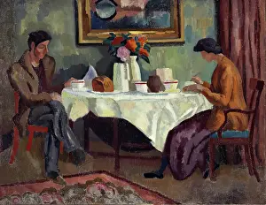 Bloomsbury Group Art Prints: The Breakfast Table, c1918. Creator: Roger Fry