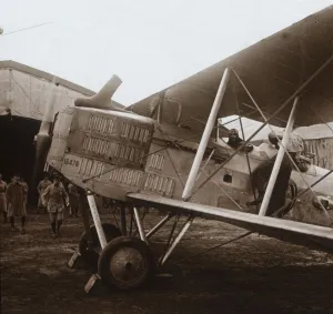 World War One Aircraft Prints: Breguet biplane about to take off, c1914-c1918