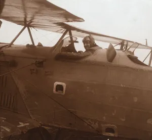 World War One Aircraft Prints: Breguet biplane taking off, c1914-c1918
