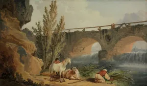Metropolitan Museum Of Art Paintings Prints: Bridge over a Cascade. Creator: Hubert Robert