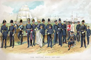 The British Navy, 1837-1897, (early 20th century).Artist: TS Crowther The British Navy, 1837-1897, (early 20th century).Artist: TS Crowther