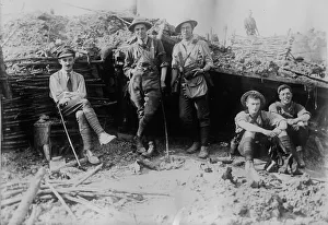 British Soldiers WWI Prints: British observers in captured observation post, 6 Jun 1917. Creator: Bain News Service