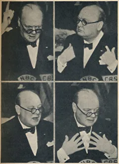 Second World War Leader Prints: Broadcasting to the Empire and America, c1945. Creator: Unknown