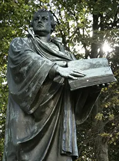Martin Luther Prints: Bronze statue of Martin Luther print