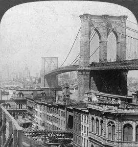 Brooklyn Bridge, New York, USA, 1901.Artist: Underwood & Underwood Brooklyn Bridge, New York, USA, 1901.Artist: Underwood & Underwood