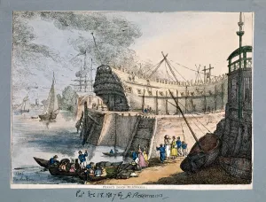 Brunswick Dock, Blackwall, London, 1806. Artist: Thomas Rowlandson Brunswick Dock, Blackwall, London, 1806. Artist: Thomas Rowlandson