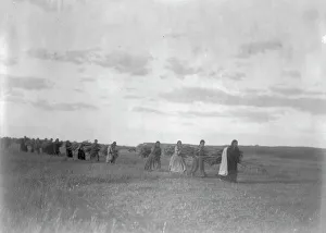 Great Plains Native Americans Prints: The brush-gatherers-Arikara, c1908. Creator: Edward Sheriff Curtis